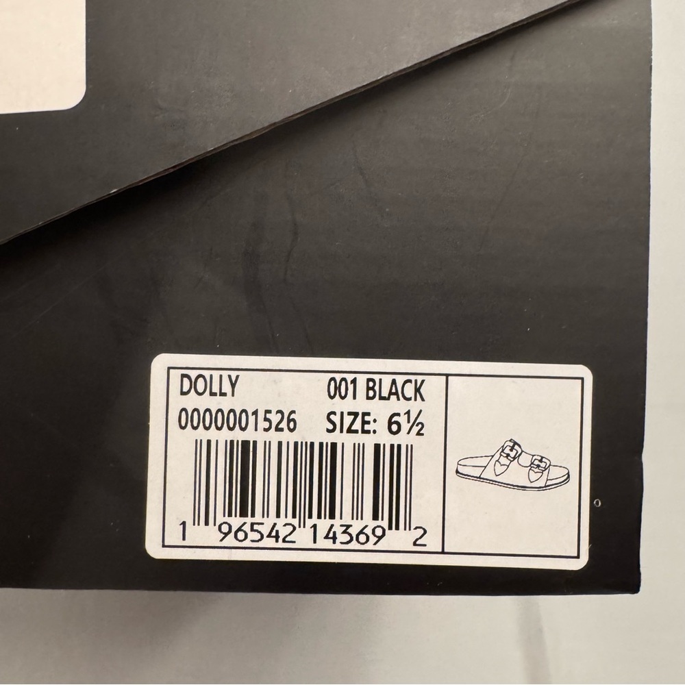 ShuShop Black Dolly Double-Buckle Slide Sandal size 6.5m, NIB - Picture 9 of 10